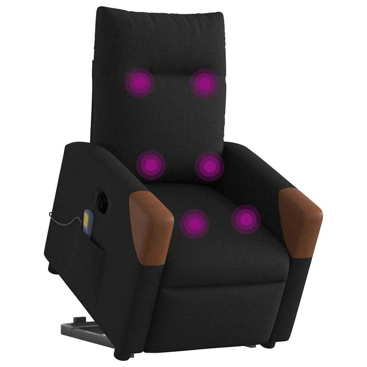 VIDAXL Fauteuil inclinable de massage electrique Noir Tissu