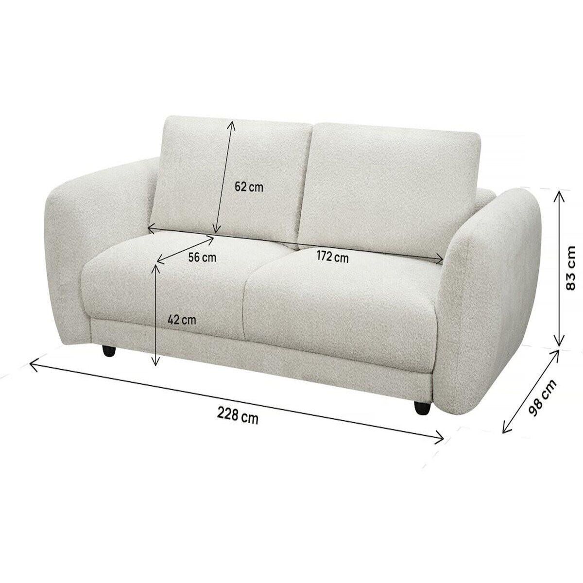 Habitat et Jardin Canapé droit en tissu chenille  Saint Germain S  - 3 places - Beige