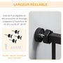 Voir la diapositive 5 : PAWHUT Barrière de sécurité chien H.104 cm - porte double verrouillage - sans perçage - acier noir