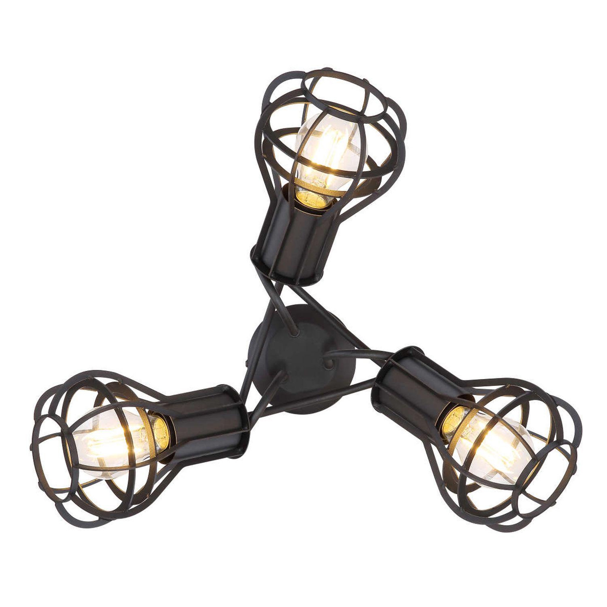Voir la diapositive 2 : GLOBO Spot plafonnier design industriel clastra - noir