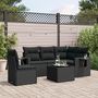 Voir la diapositive 1 : VIDAXL Salon de jardin 6 pcs avec coussins noir resine tressee