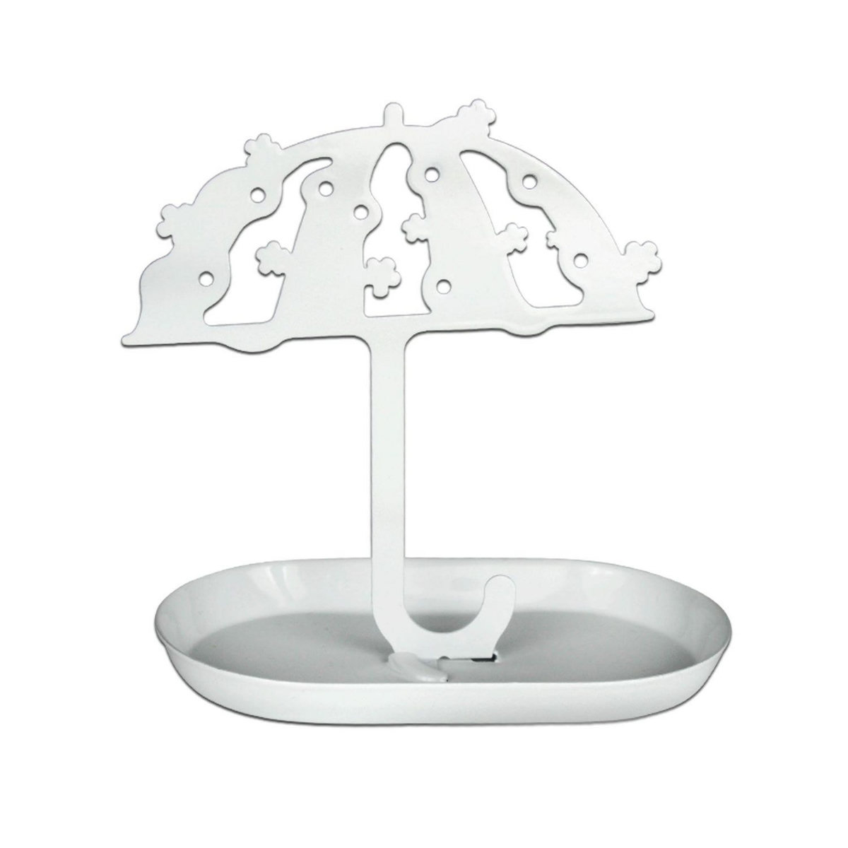 SUD TRADING Porte bijoux avec coupelle Parapluie - 4 Paires de boucles d'oreilles