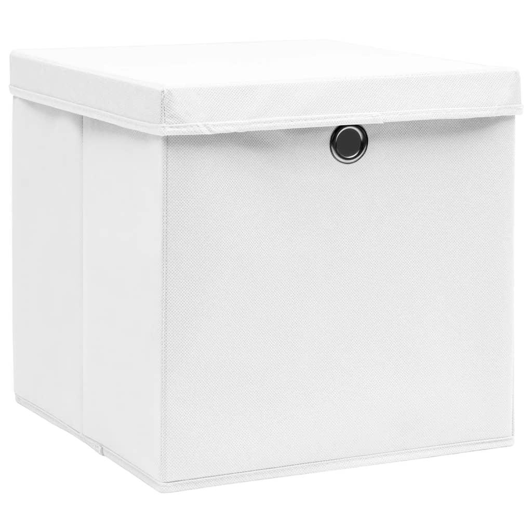 Voir la diapositive 2 : VIDAXL Boîtes de rangement avec couvercles 4 pcs 28x28x28 cm Blanc