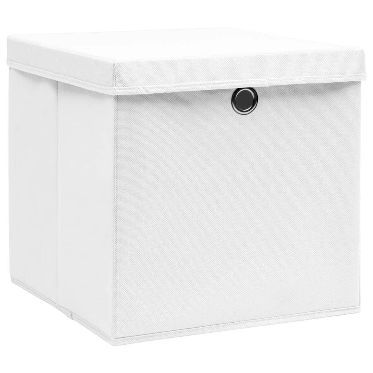 VIDAXL Boîtes de rangement avec couvercles 4 pcs 28x28x28 cm Blanc