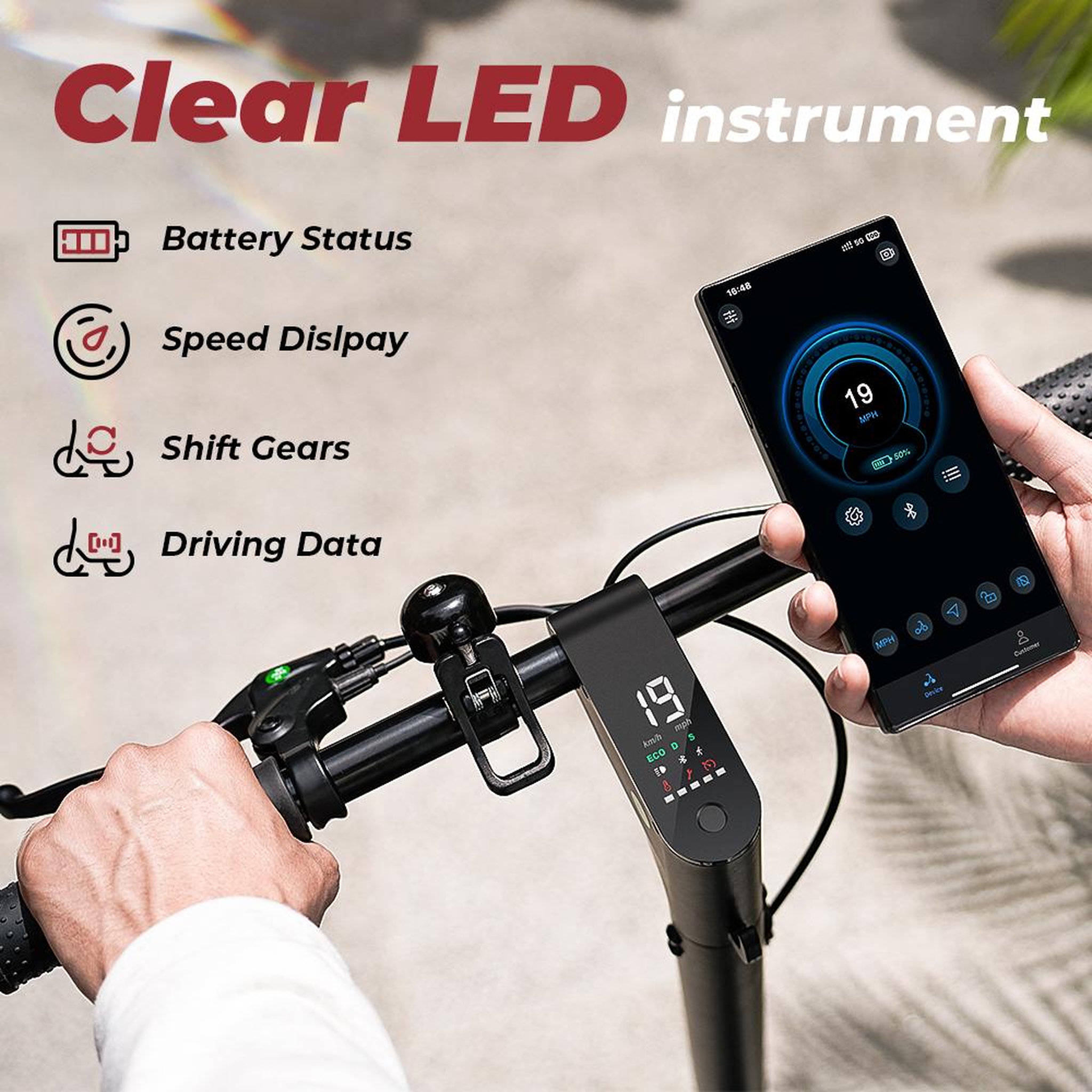 Voir la diapositive 4 : ISCOOTER Trottinette électrique iScooter W5, pneus 8,5 , pliable, batterie 7,8 Ah, application