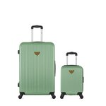 LES P'TITES BOMBES LPB LPB LUGGAGE - LOT DE 2 - Valises grand format et cabine XXS AGATA. Coloris disponibles : Rose, Beige, Bleu, Vert