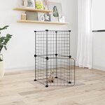 VIDAXL Cage animaux de compagnie a 8 panneaux et porte Noir 35x35 cm
