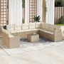 Voir la diapositive 1 : VIDAXL Salon de jardin 11 pcs avec coussins beige resine tressee