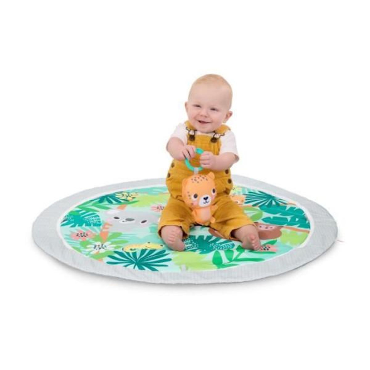 Bright Starts BRIGHT STARTS Tapis d'éveil bébé au sol évolutif pliable- Foret tropicale- arche avec jouets sensoriels et musicaux ,miroir