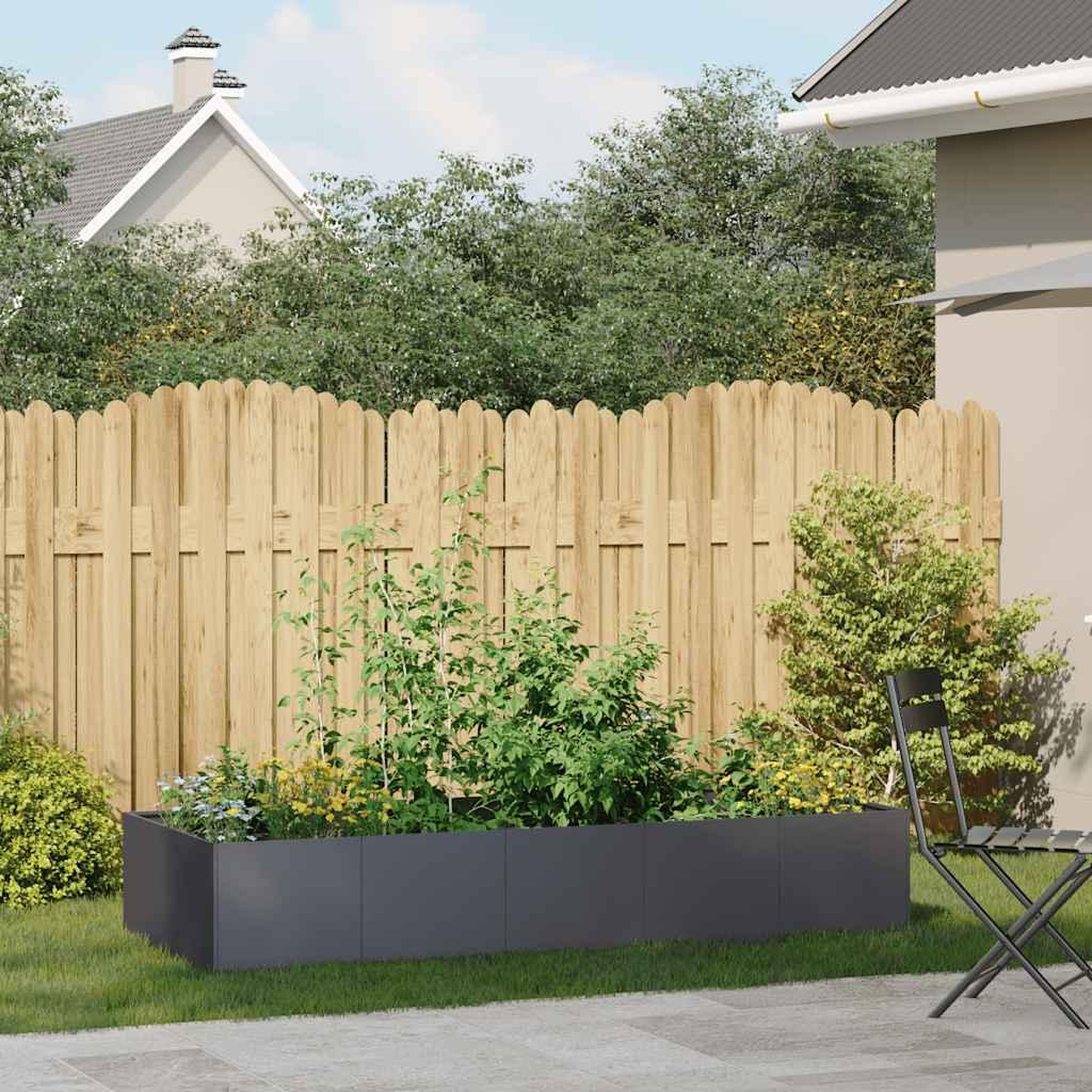 Voir la diapositive 3 : VIDAXL Jardiniere anthracite 200x80x40 cm acier