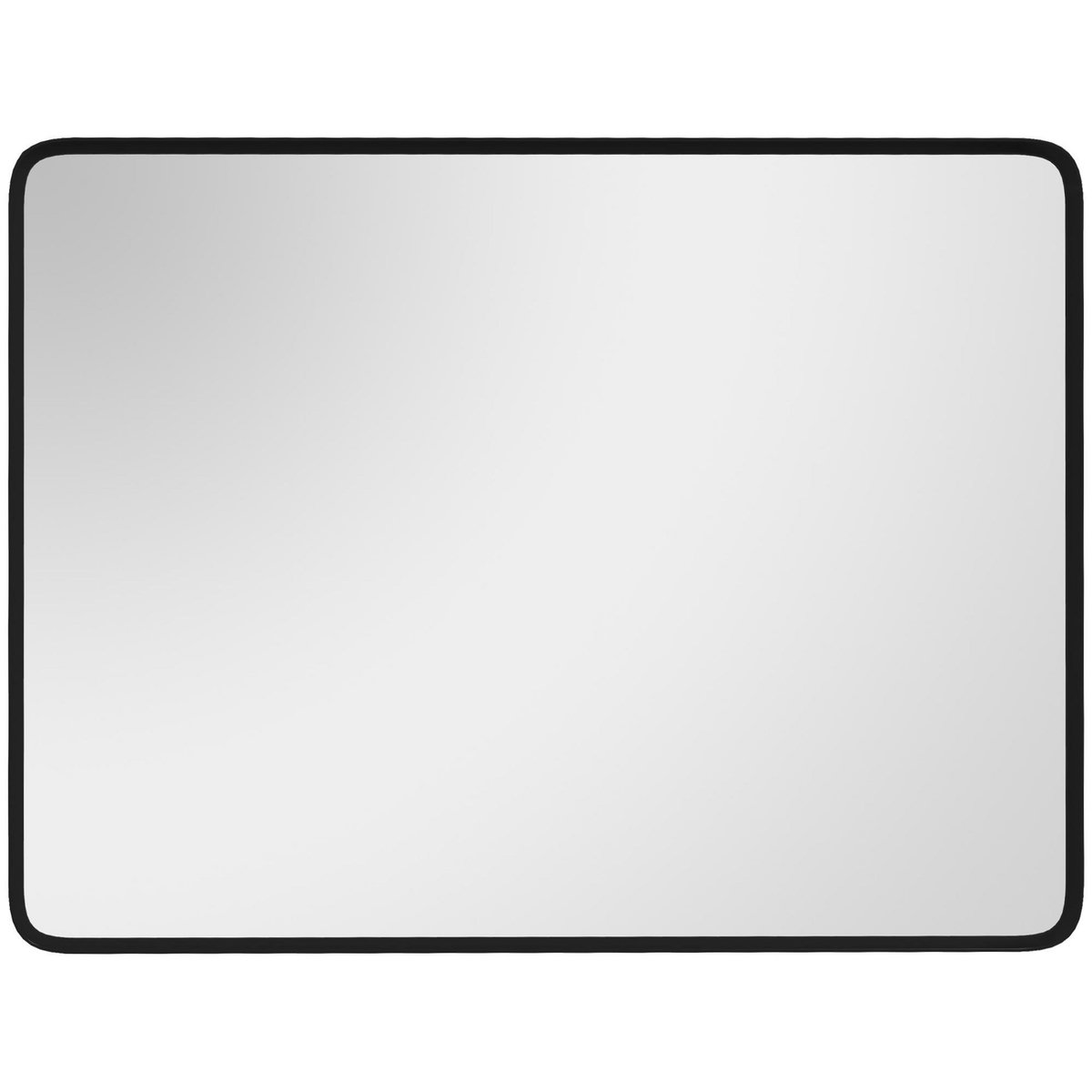 HOMCOM Miroir rectangulaire mural 91,4 x 61 cm cadre en aluminium style minimaliste décoration noir