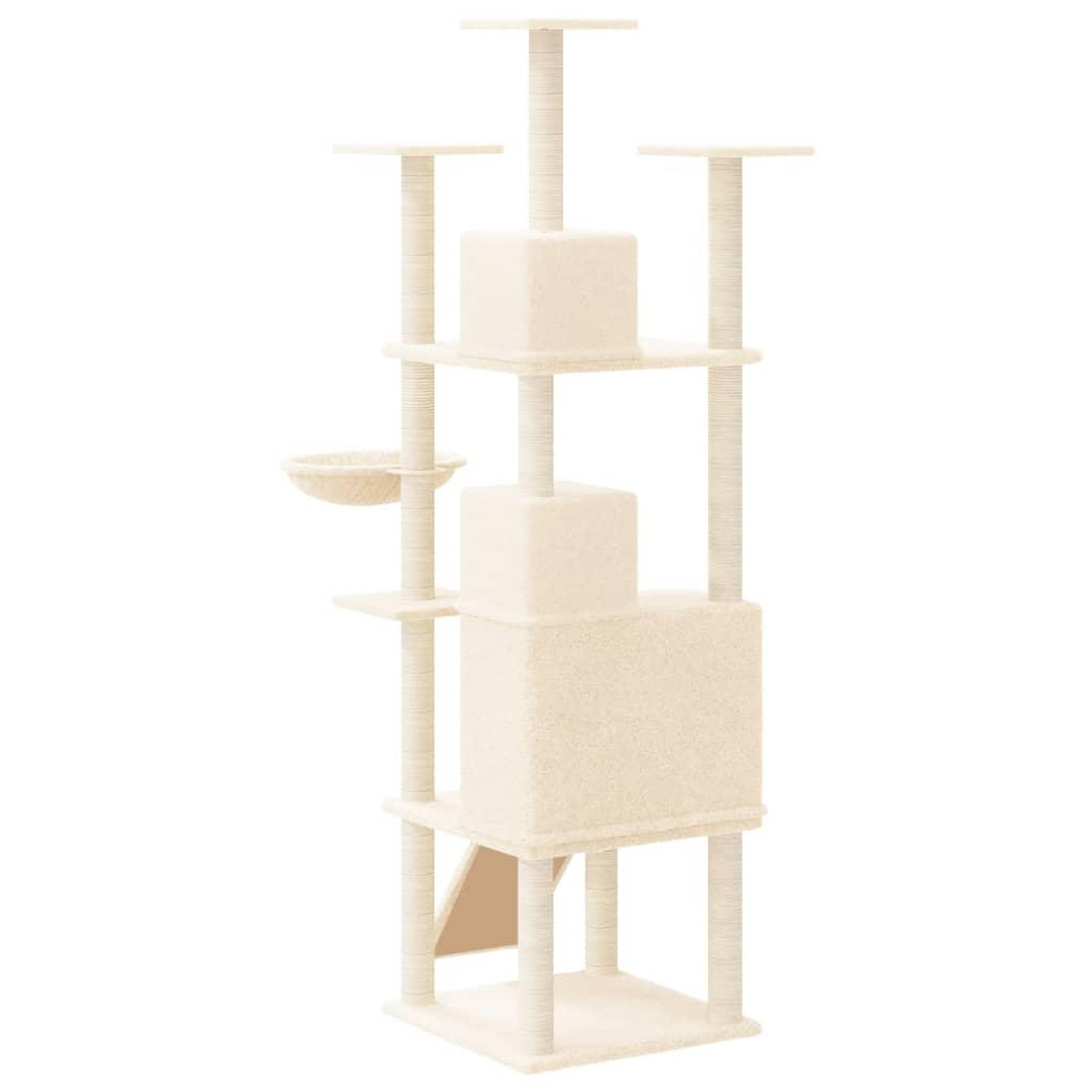 Voir la diapositive 5 : VIDAXL Arbre a chat avec griffoirs en sisal Creme 175 cm