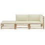 Voir la diapositive 2 : VIDAXL Salon de jardin 3 pcs avec coussins blanc creme bambou