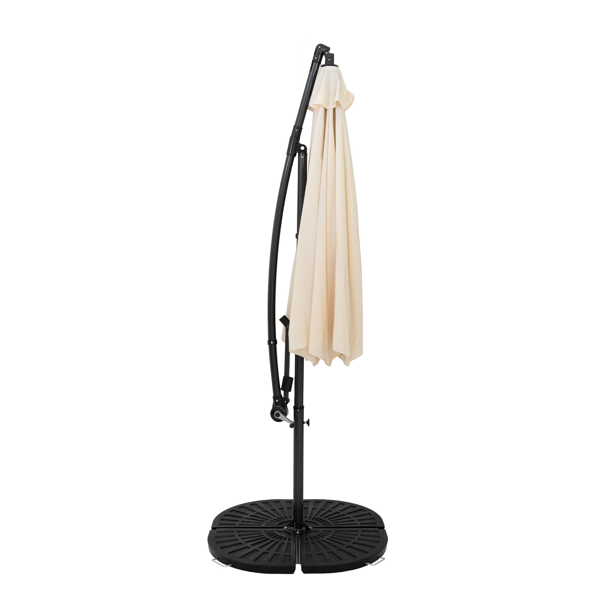 Voir la diapositive 2 : Monster Parasol Banane à Mât Déporté 3 m & 4 Pieds en Éventail