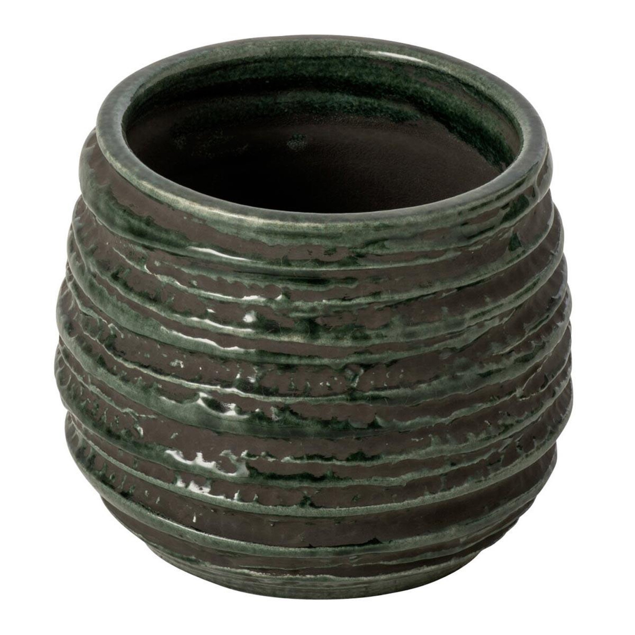J-LINE Cache-pot en céramique  lagoon  17cm bleu pétrole