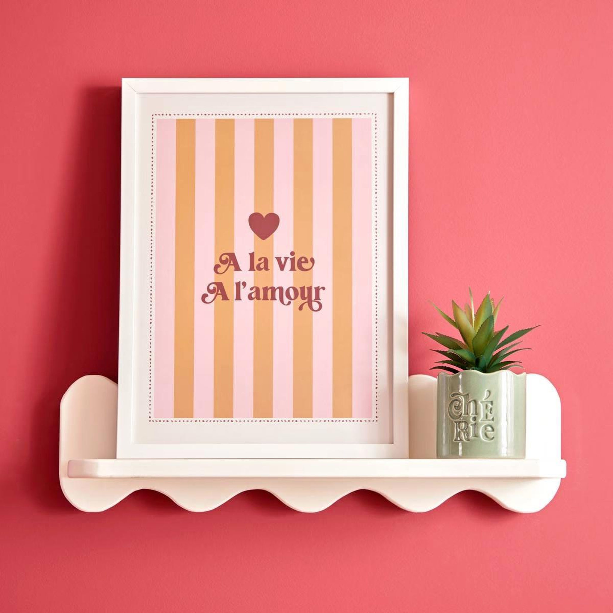 Voir la diapositive 4 : ATMOSPHERA Étagère murale vague  salina  53cm blanc