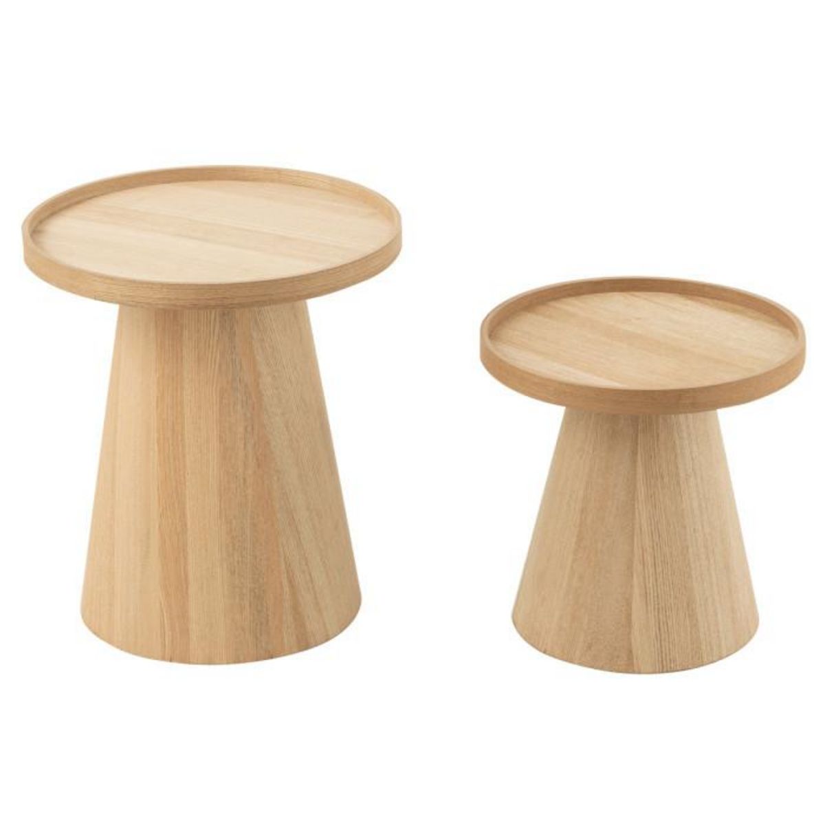 Paris Prix Lot de 2 Tables d'Appoint  Rebord  50cm Naturel