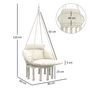 Voir la diapositive 3 : OUTSUNNY Chaise suspendue de jardin - grand coussin inclus - macramé coton polyester blanc cassé