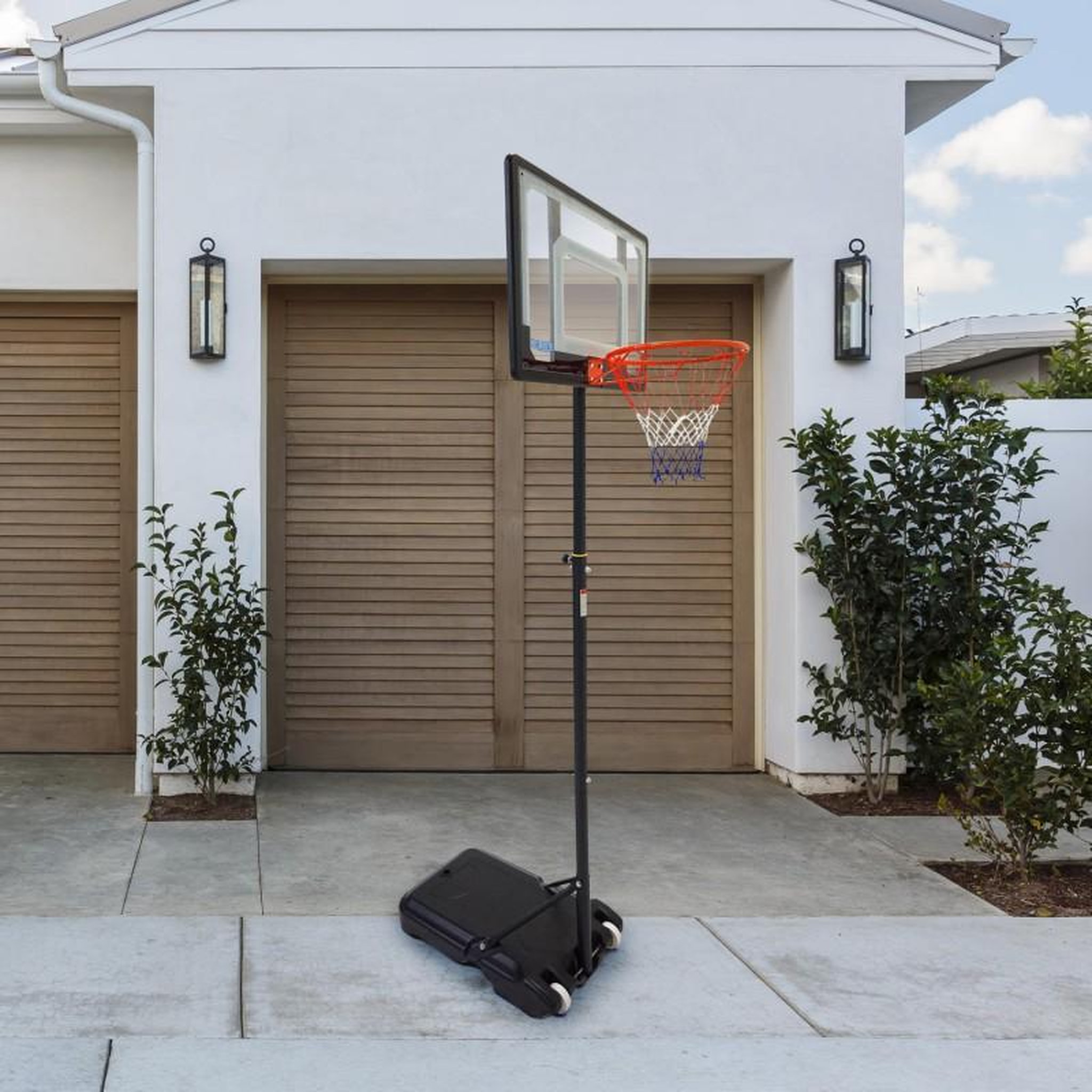 Voir la diapositive 2 : BUMBER Panier de Basket sur Pied Mobile  Orlando  Hauteur Réglable de 1,6m à 2,10m