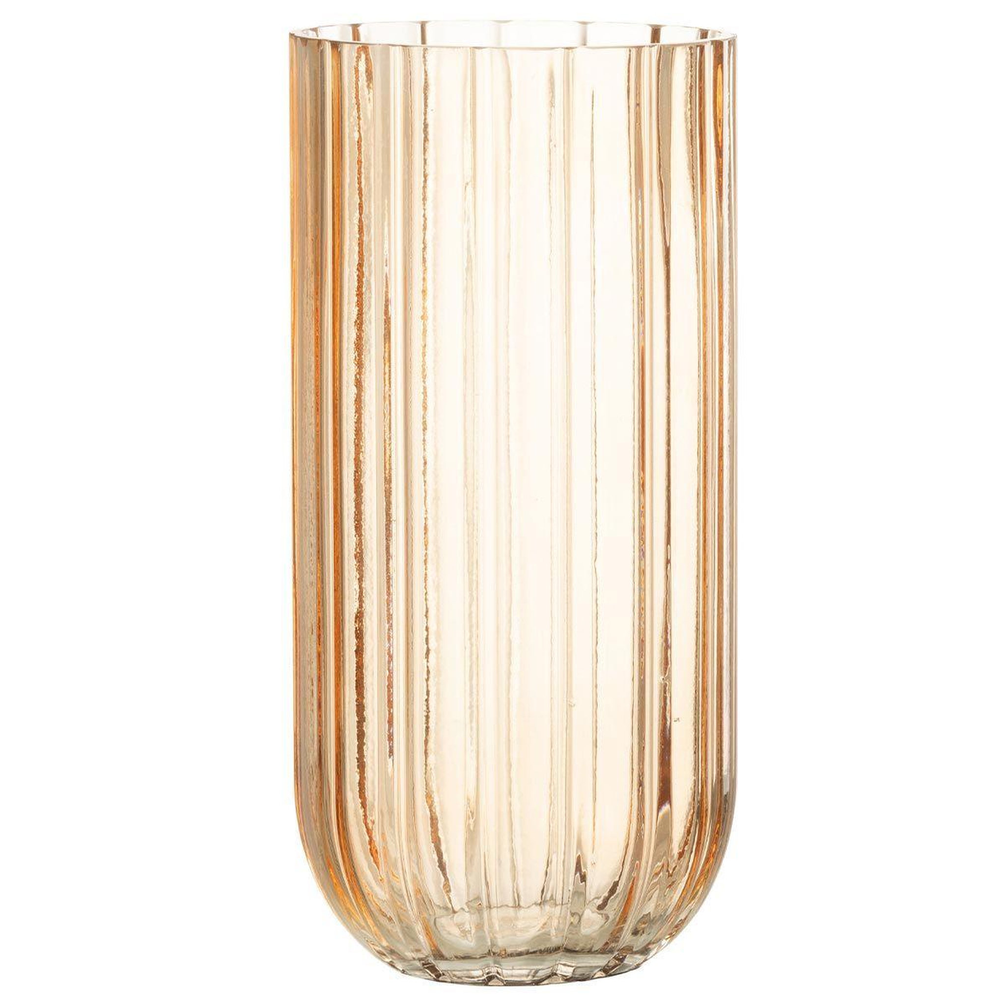 J-LINE Vase design en verre  yari  25cm pêche