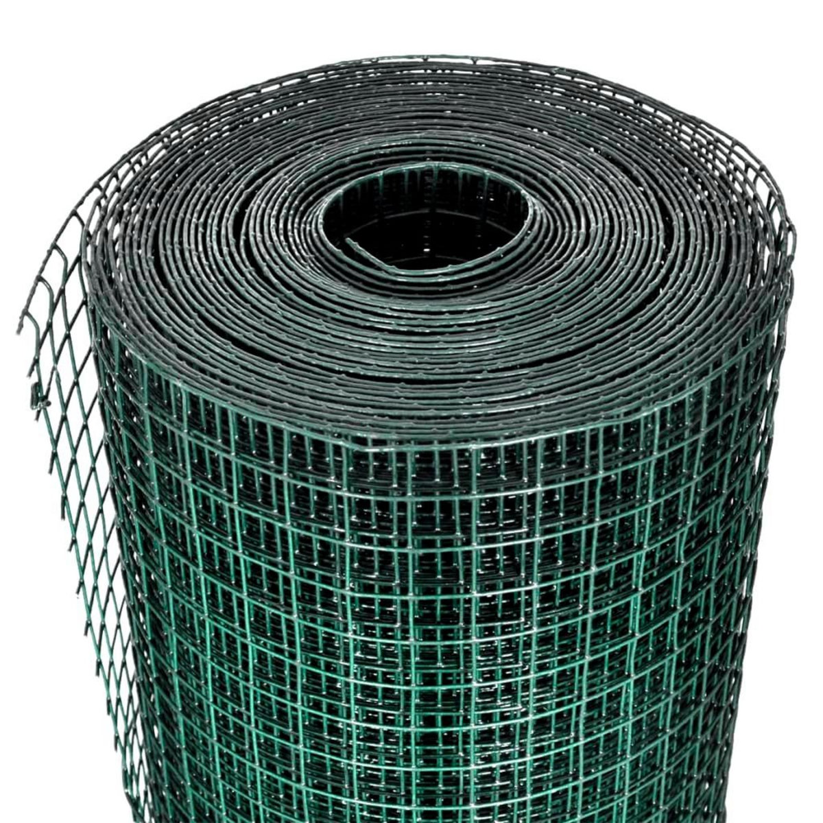 VIDAXL Grillage Acier galvanise et revetement en PVC 25 x 1 m Vert