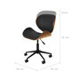 Voir la diapositive 4 : Rendez vous déco Chaise de bureau pivotante en cuir synthétique noir 79-91cm-Baudoin