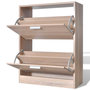 Voir la diapositive 4 : VIDAXL Meuble a chaussures en bois avec 2 compartiments Aspect chene