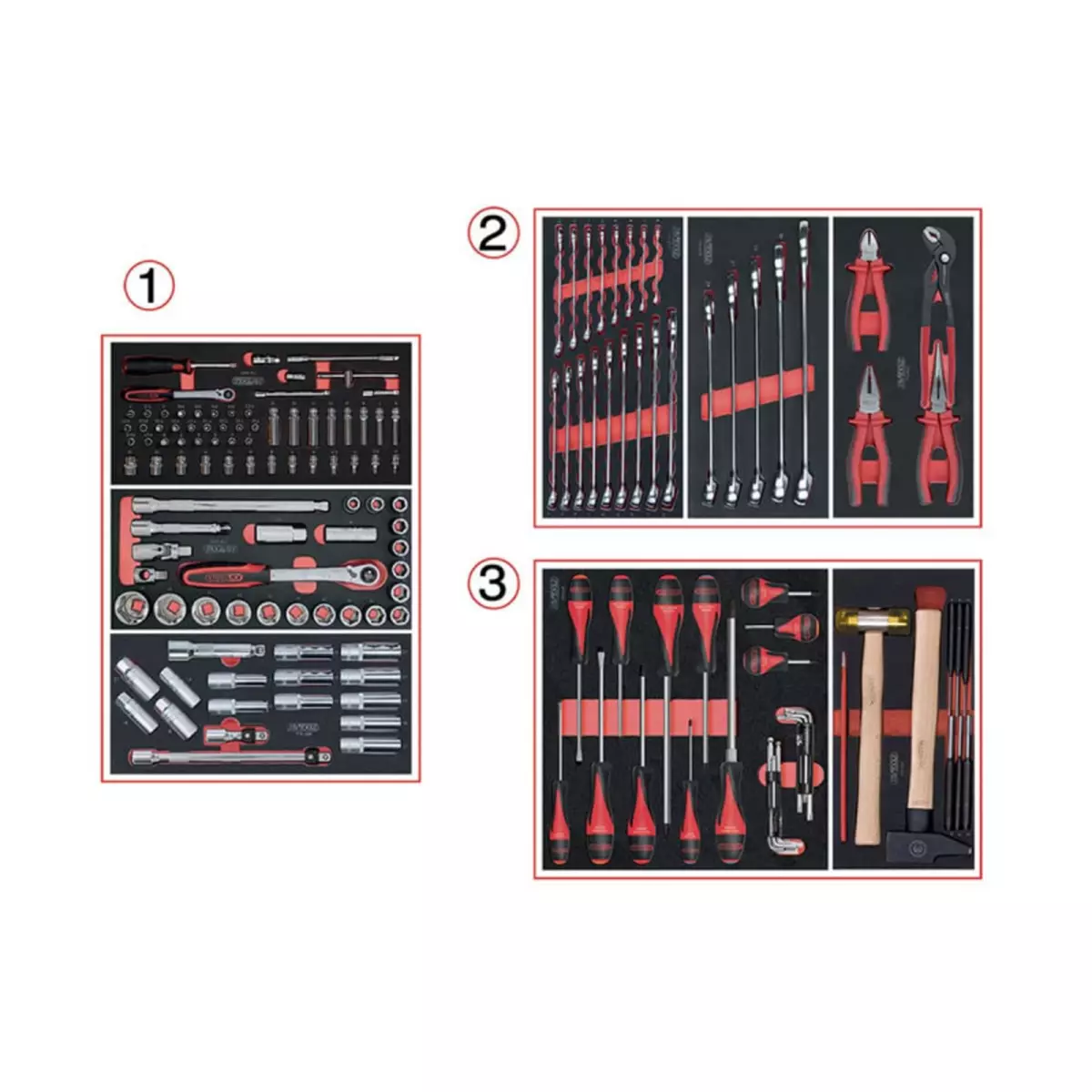 Ks Tools Composition d'outils KS TOOLS - Pour servante - 3 tiroirs - 158 pcs - 714.0158