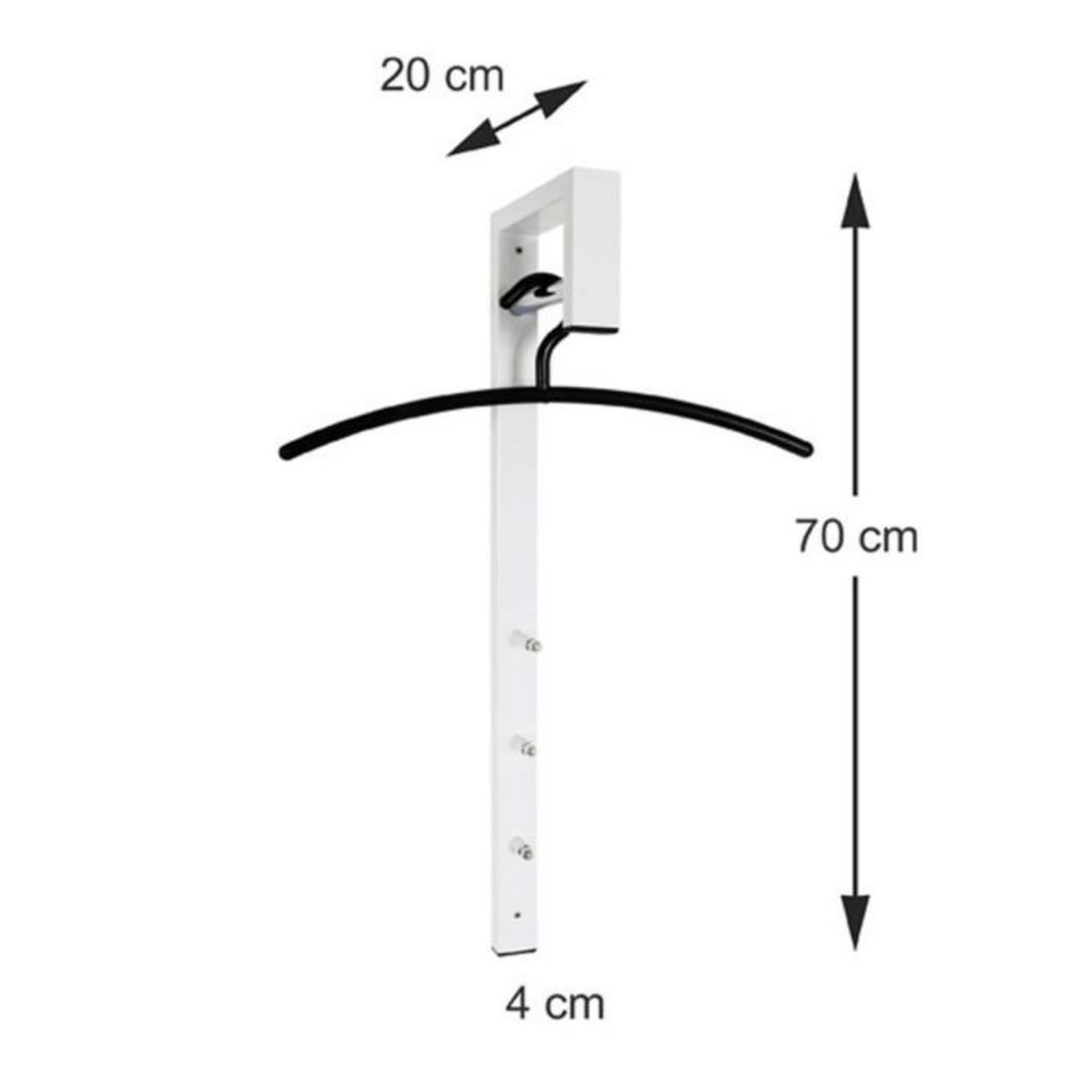 Paris Prix Portant à Vêtements Mural  Cylia  70cm Blanc