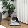 PAWHUT PawHut Tente tipi pour animaux - teepee chat ou chien - coussin épais grand confort inclus - structure bois de pin feutre peluche PV gris