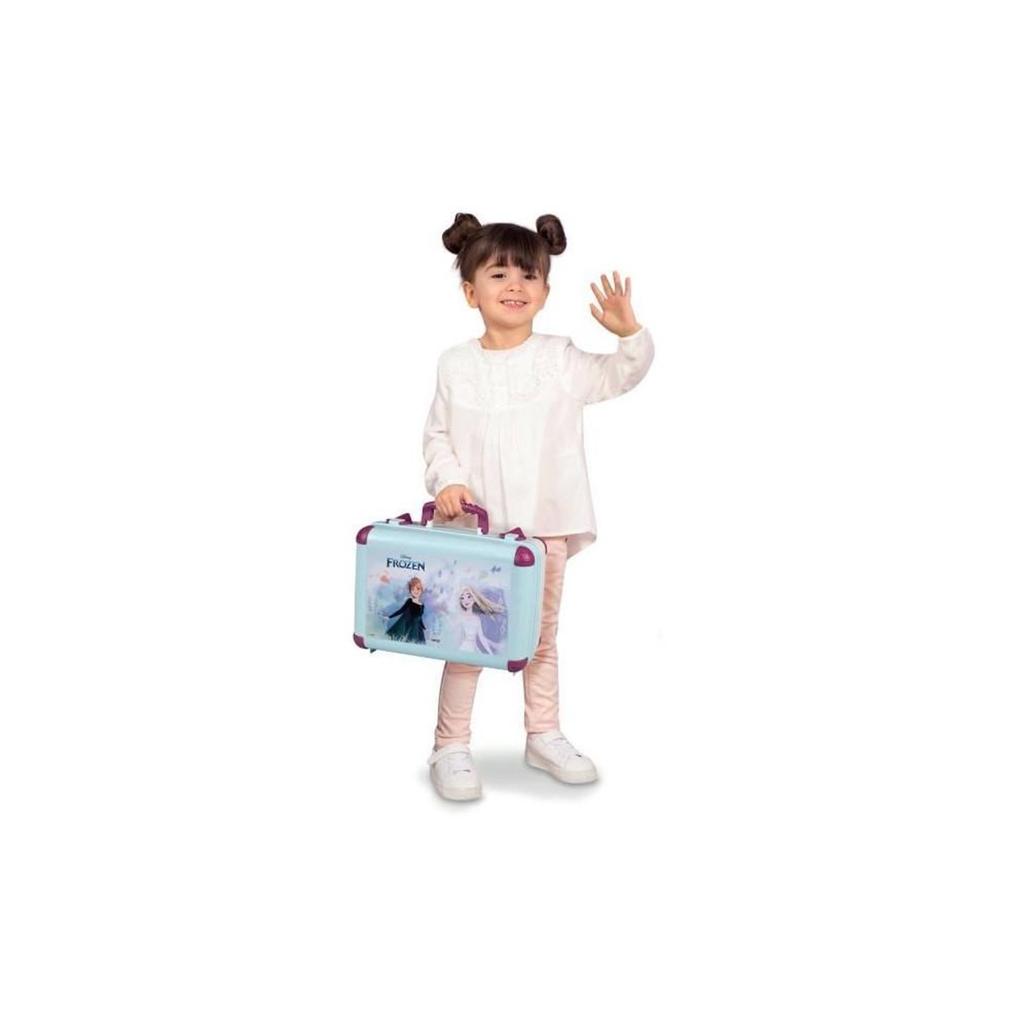 Voir la diapositive 3 : SMOBY Valisette de maquillage Frozen à miroir, mallette beauté enfant avec 2 fermetures et poignée, accessoires coiffage, ongles et maquillage (13 pièces)