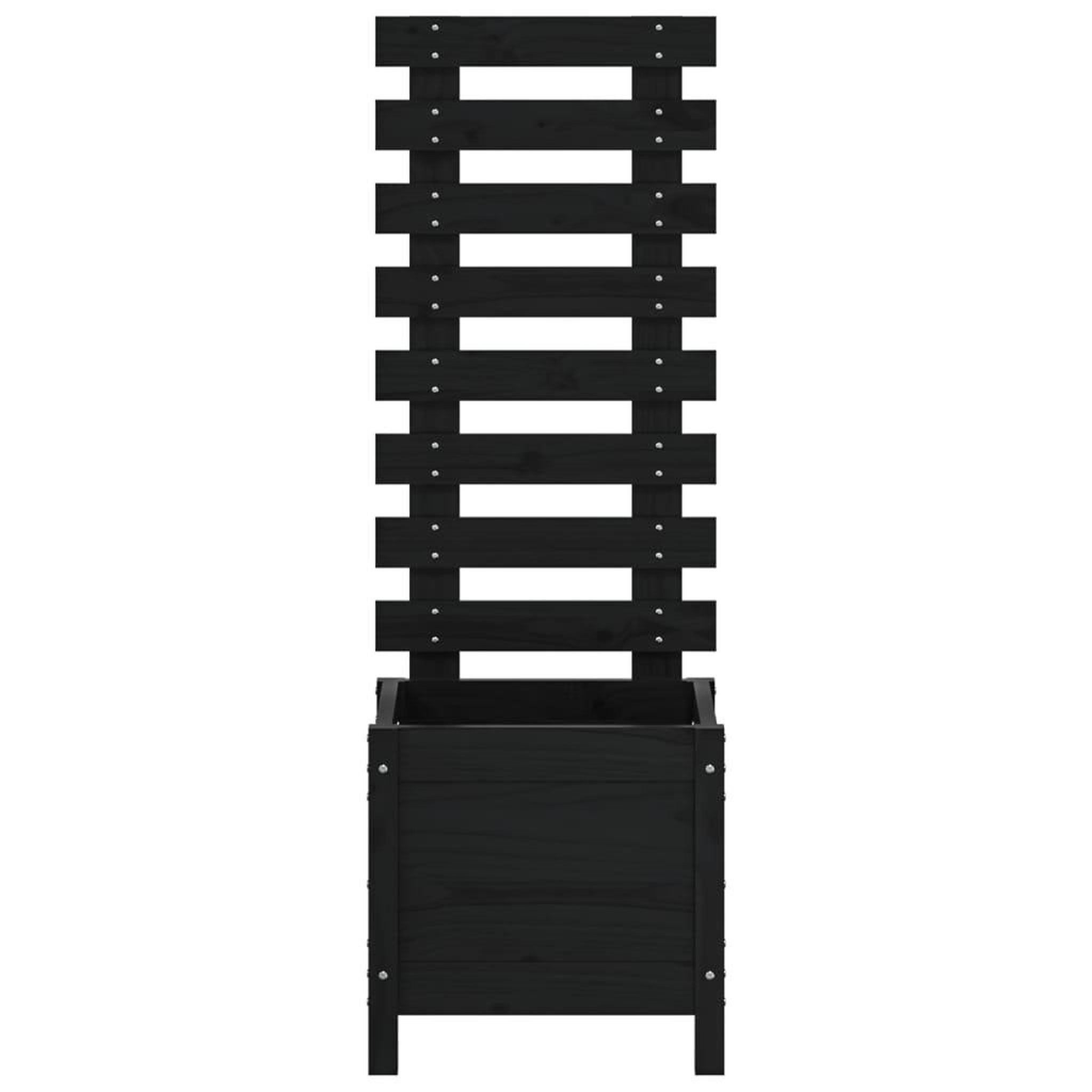 Voir la diapositive 5 : VIDAXL Jardiniere avec support noir 39x39,5x114 cm bois de pin massif