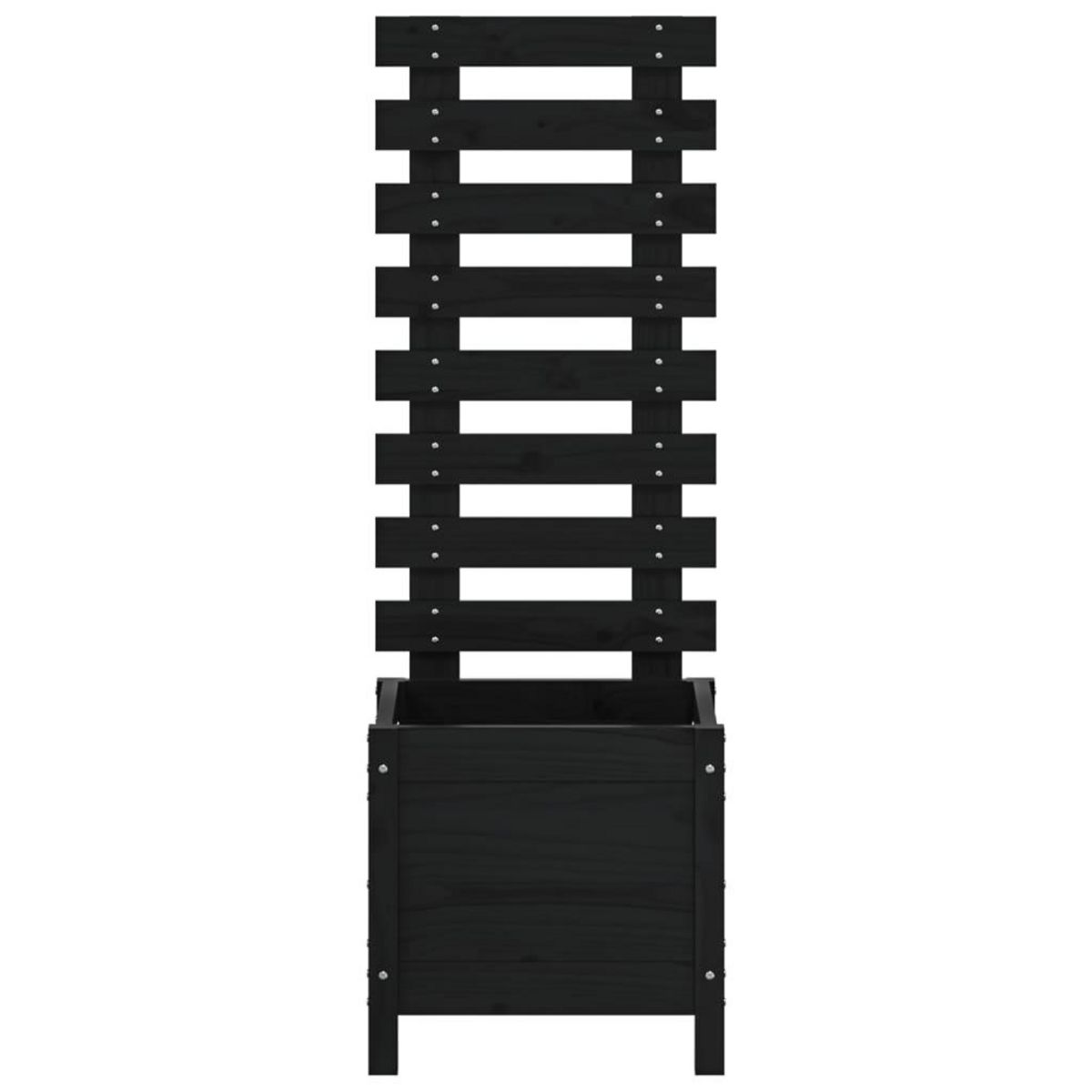 VIDAXL Jardiniere avec support noir 39x39,5x114 cm bois de pin massif