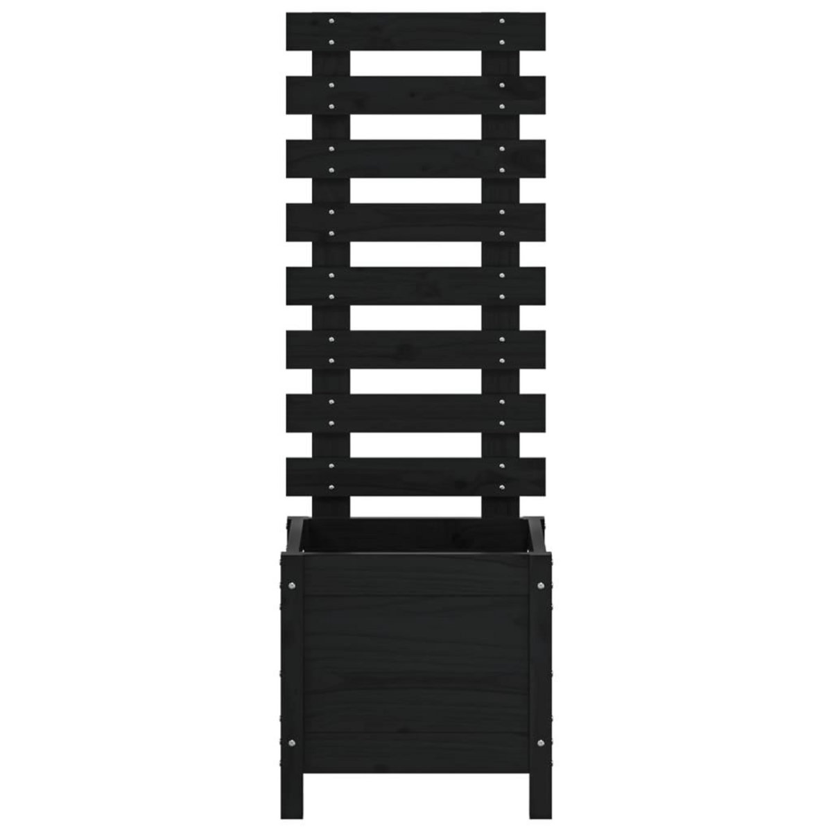 VIDAXL Jardiniere avec support noir 39x39,5x114 cm bois de pin massif