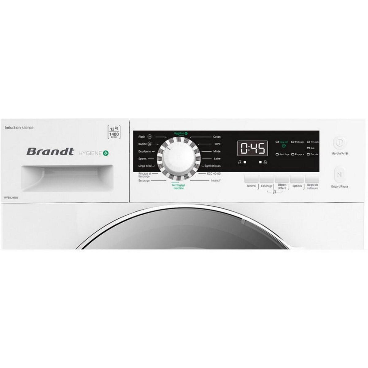 BRANDT Lave-linge frontal 12kg 1400 tours/min - WFB124QW