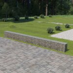 VIDAXL Mur a gabion avec couvercles Acier galvanise 600x30x50 cm