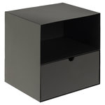 TOILINUX Table de chevet Juliette à suspendre avec 1 tiroir. Coloris disponibles : Noir, Beige