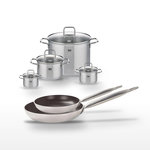 ELO Lot de 2 Poêles 24/28 cm et 4 Faitouts Elo Bistro Line