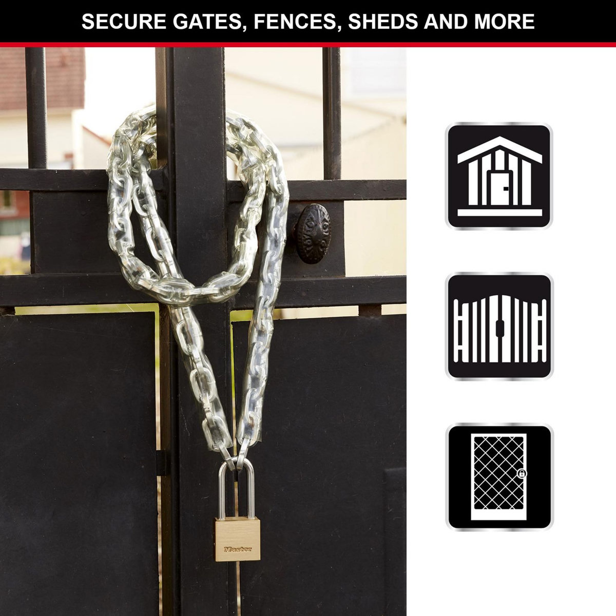 Master lock Cadenas en laiton massif à clé idéal pour sécuriser portails, abris de jardin, 98 x 44 x 20 mm
