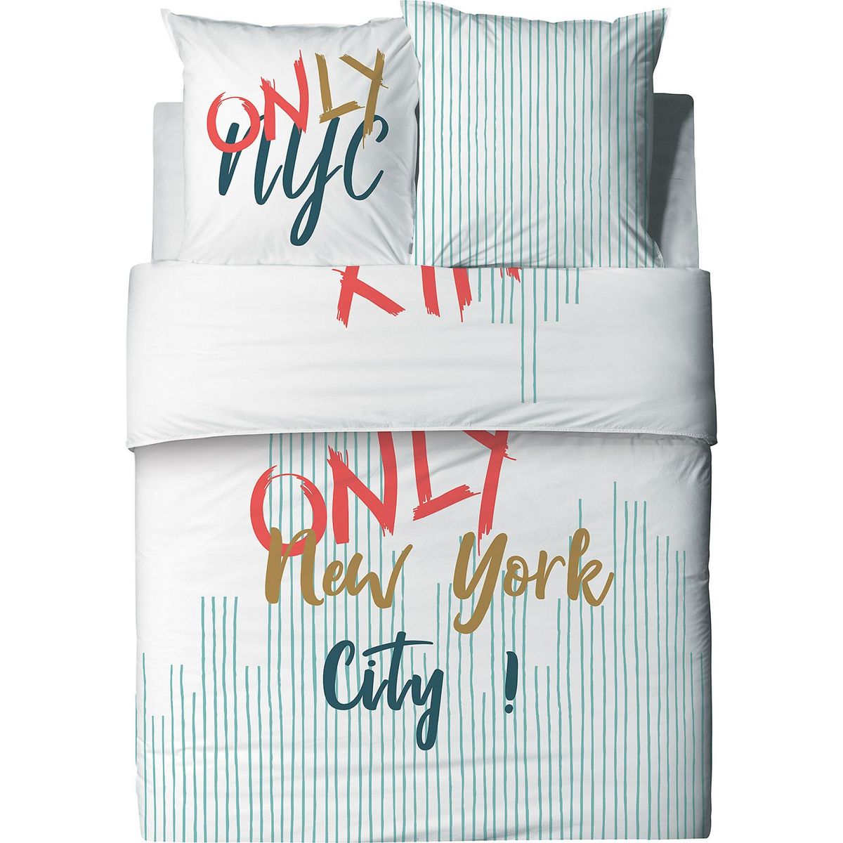 Les Ateliers du Linge Parure de housse de couette 100% coton 57fils only