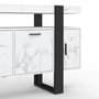 Voir la diapositive 6 : ID MARKET Buffet 140 cm PHOENIX 4 portes effet marbre blanc ALASKA et noir