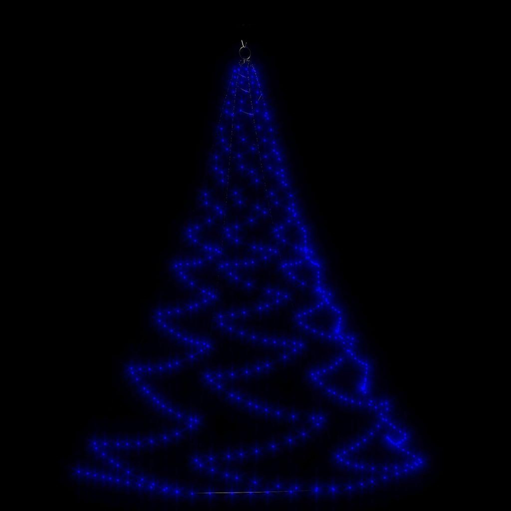VIDAXL Arbre mural avec crochet metallique 260 LED bleu 3 m Int/Ext
