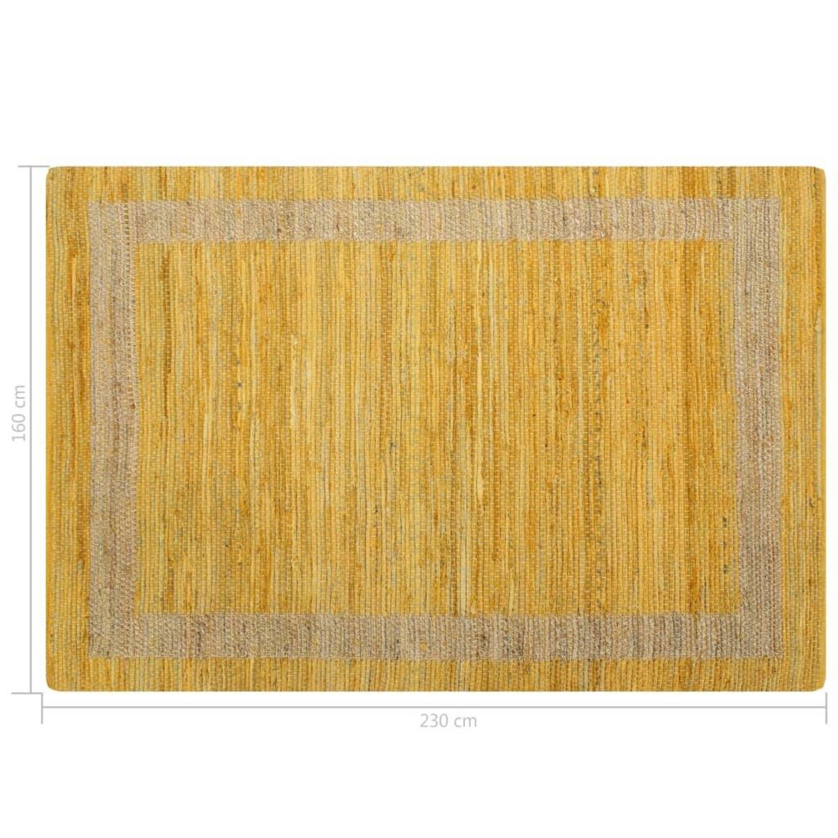 VIDAXL Tapis fait a la main jute jaune 160x230 cm