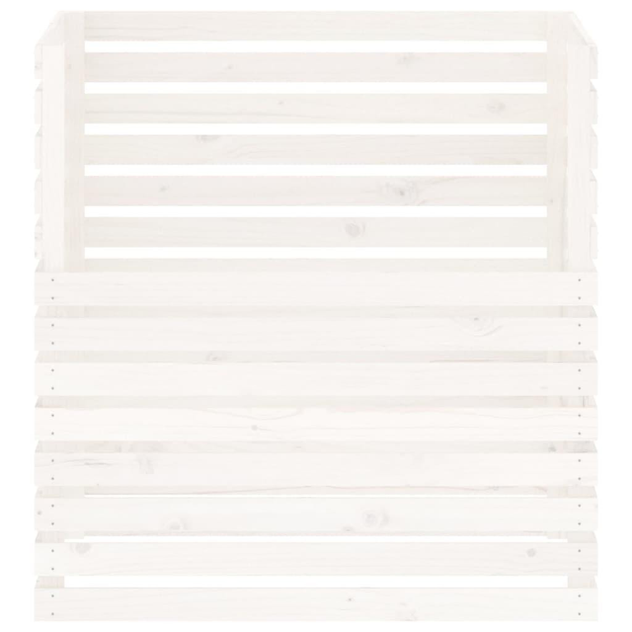 Voir la diapositive 5 : VIDAXL Composteur Blanc 100x100x102 cm Bois massif de pin
