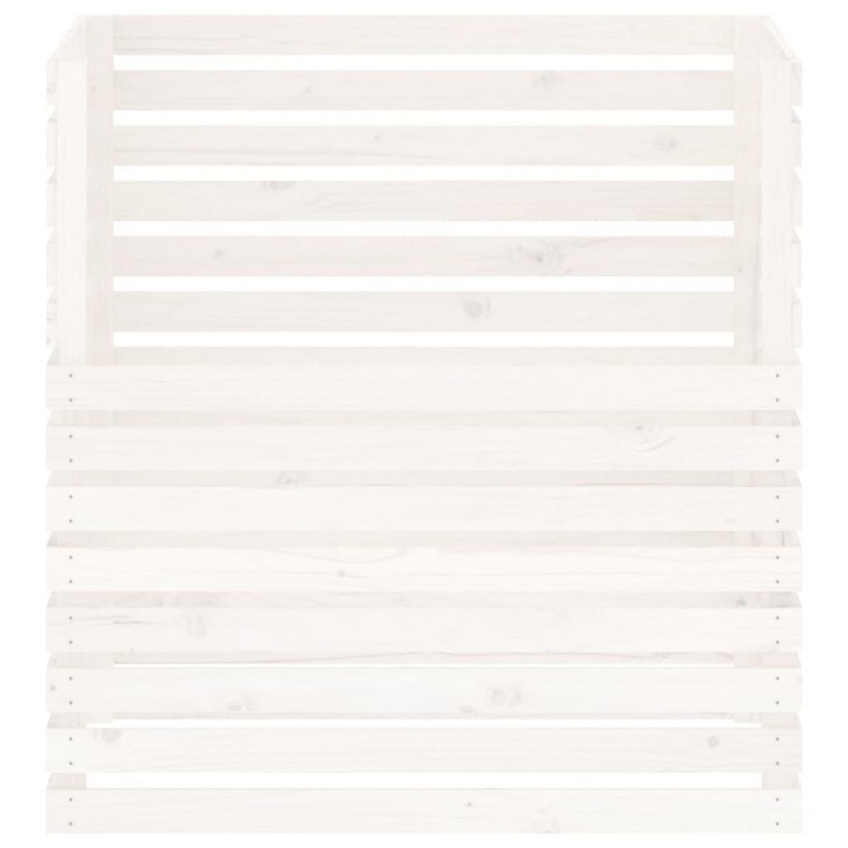 VIDAXL Composteur Blanc 100x100x102 cm Bois massif de pin