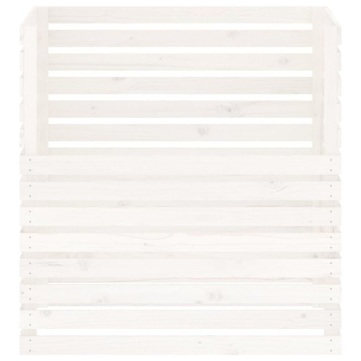 VIDAXL Composteur Blanc 100x100x102 cm Bois massif de pin