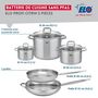 Voir la diapositive 2 : ELO Ensemble de 2 Poêles de cuisson 28 et 32 cm et 3 faitouts 14, 20 et 26 cm Elo Profi Citrin
