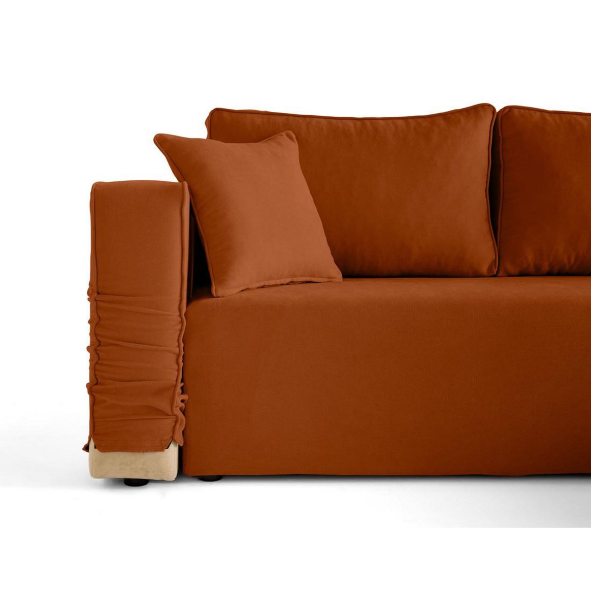 BEST MOBILIER Topaze - canapé d'angle déhoussable réversible 4 places en tissu