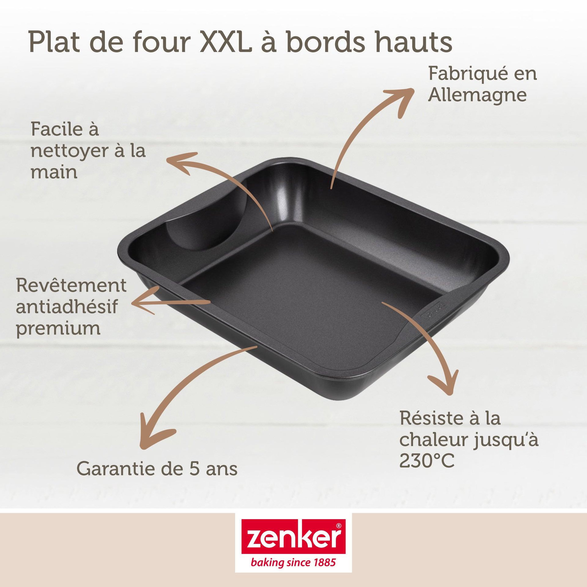 Voir la diapositive 3 : ZENKER Plat à four xxl rectangle 40 x 34 cm zenker spécial cooking
