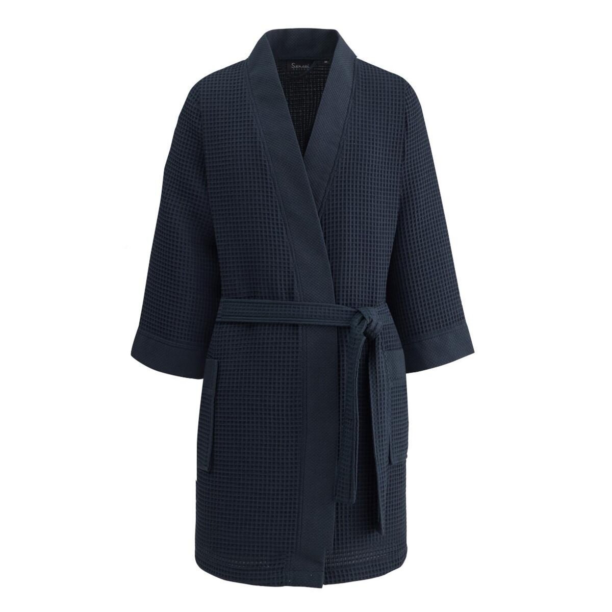 Sensei Maison Peignoir court femme nid d'Abeille col piqué SPA